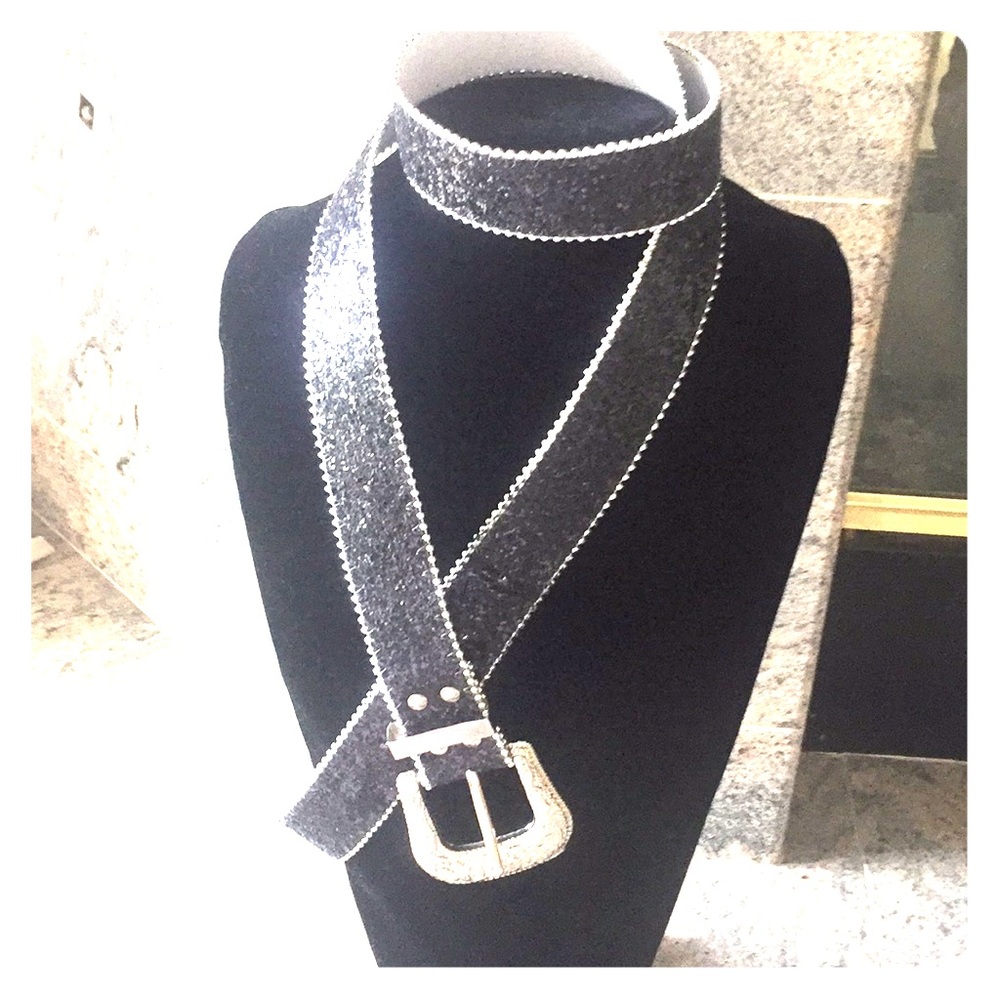 Black glitter belt